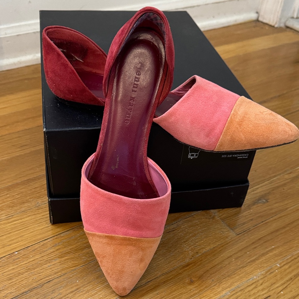 Jenni Kayne Women's Colorblock Flats in Red, Pink, and Orange